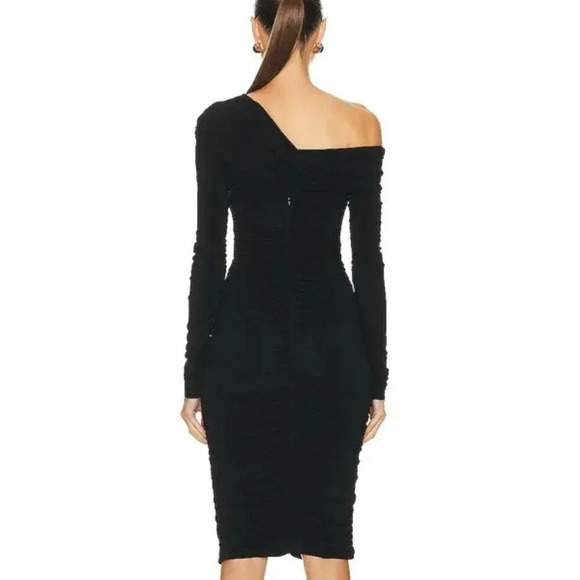 A.L.C. Black Marie Ruched Jersey Dress. Sz: M - Picture 3 of 15